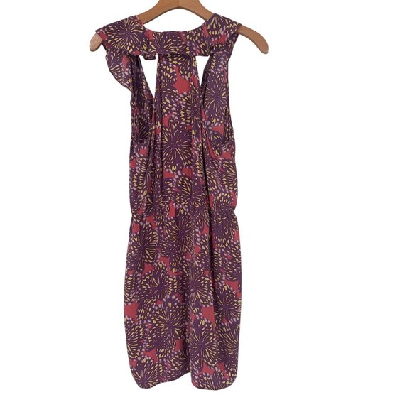 Charlie Jade Purple Sleeveless Floral Silk Dress size large boho - Picture 6 of 6